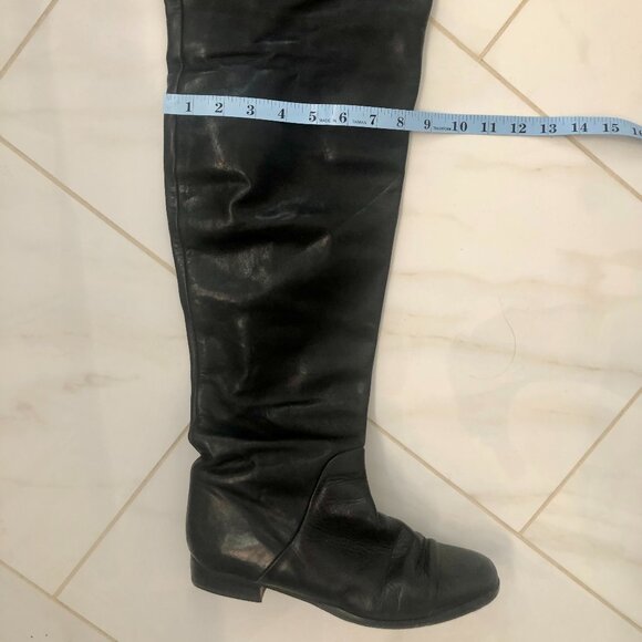 Knee High Black Leather Boots Size 9 Made in Italy - Picture 11 of 11